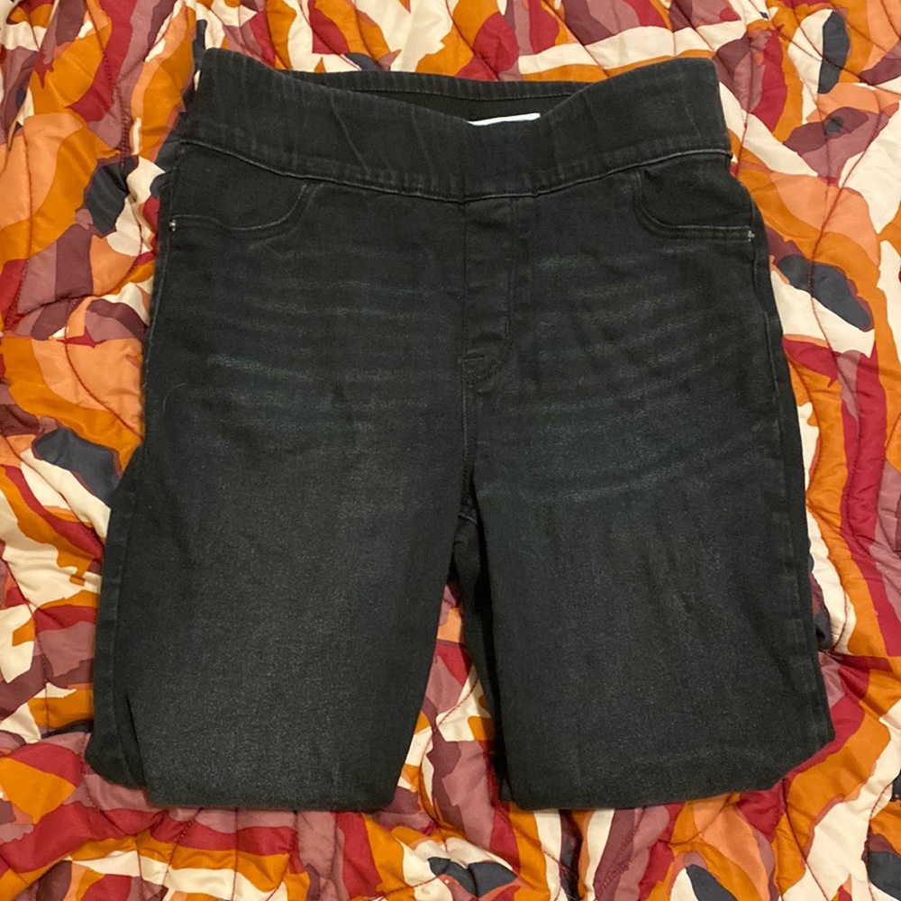 Old Navy Super Skinny Rockstar Jeggings Black Distressed Jeans Size 6